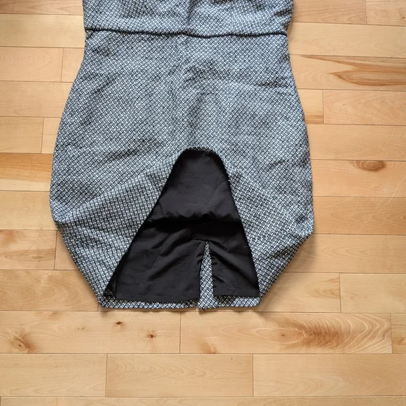 Karl Lagerfeld Black and White Tweed Midi Sheath Dress - Picture 3 of 7